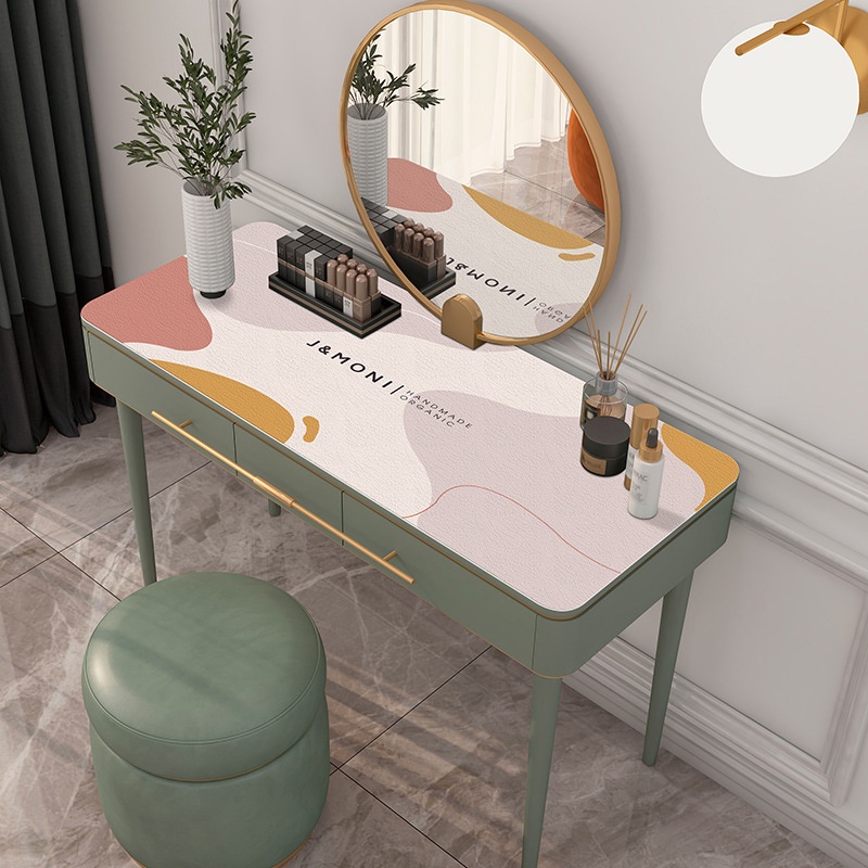 SSend Leather Makeup Tablecloth Waterproof,Oil-proof,Scalding-proof,Wash-free Printed Leather Pvc Makeup Tablecloth Table Mat