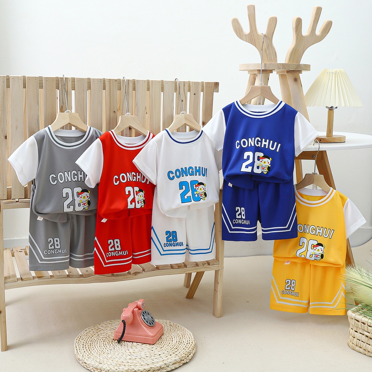 Children's Basketball Uniforms For Boys And Girls Summer Quick-drying Mesh Suits For Middle And Large Children Short-sleeved Sportswear