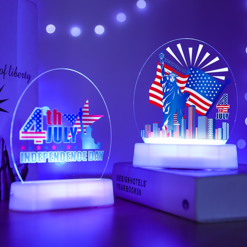 3 DAmerican Independence Day Decoration Lights Seven Colored Lights Layout Decorative Lights