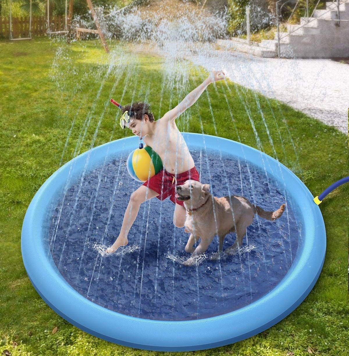 SNon-slip Dog Water Spray Pad Pet Fountain Thickened Pet Water Toy Elephant Pool