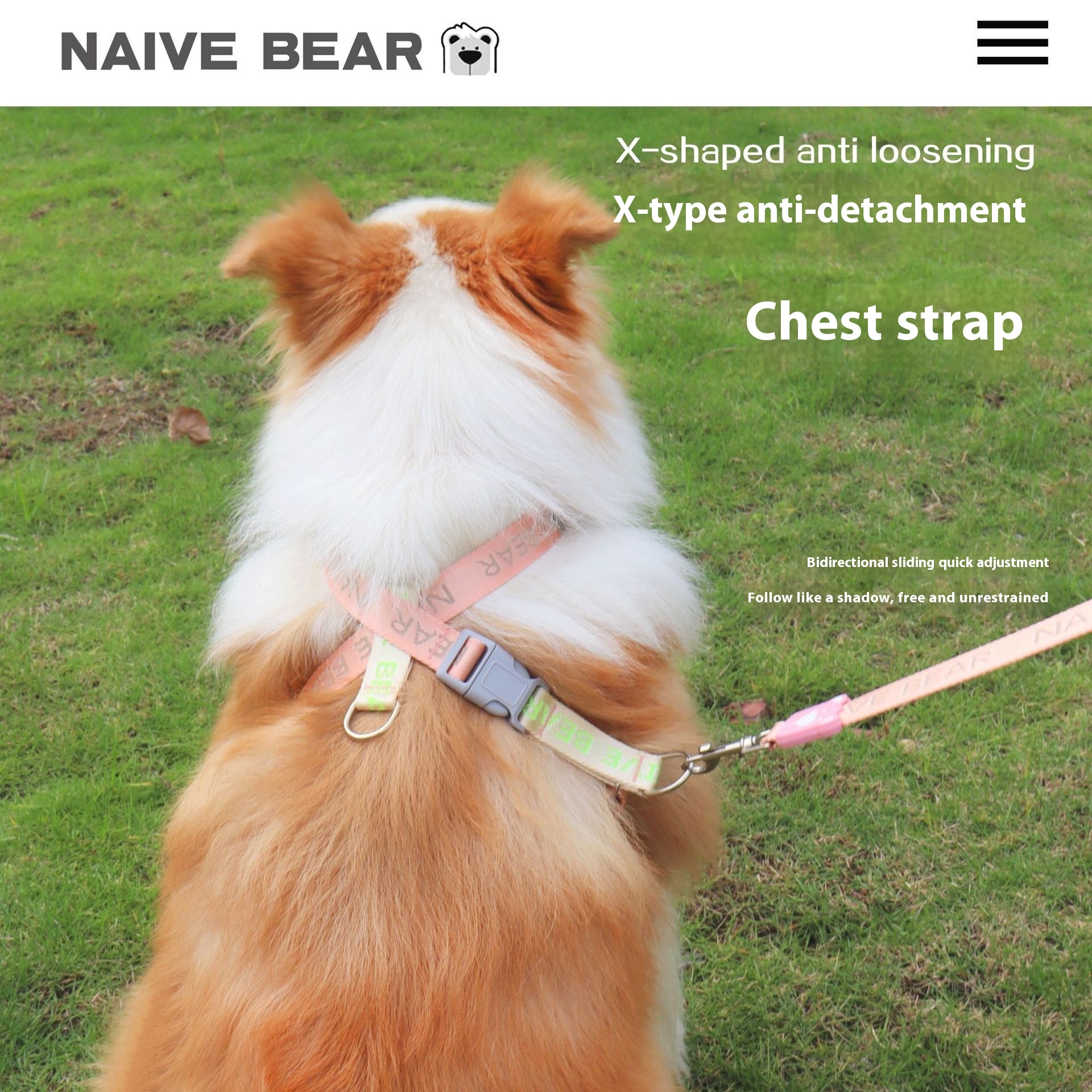 Dog Chest And Back Traction Rope Pet 8-shaped Traction Rope Medium-sized Dog Small Dog Traction Anti-off Walking Dog Traction Rope