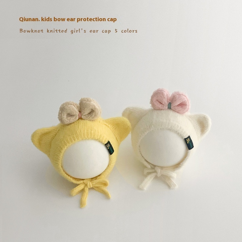 Qiunan Baby Hat Autumn And Winter Baby Girl Earmuffs Korean Version Cute Princessborn Toddler Girl Woolen Hat