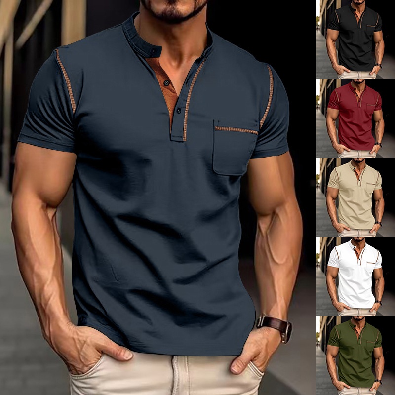 Europe And The United States Summer Men's Short-sleeved T-shirt Foreign Trade Quick-drying Casual Polo Shirt Men
