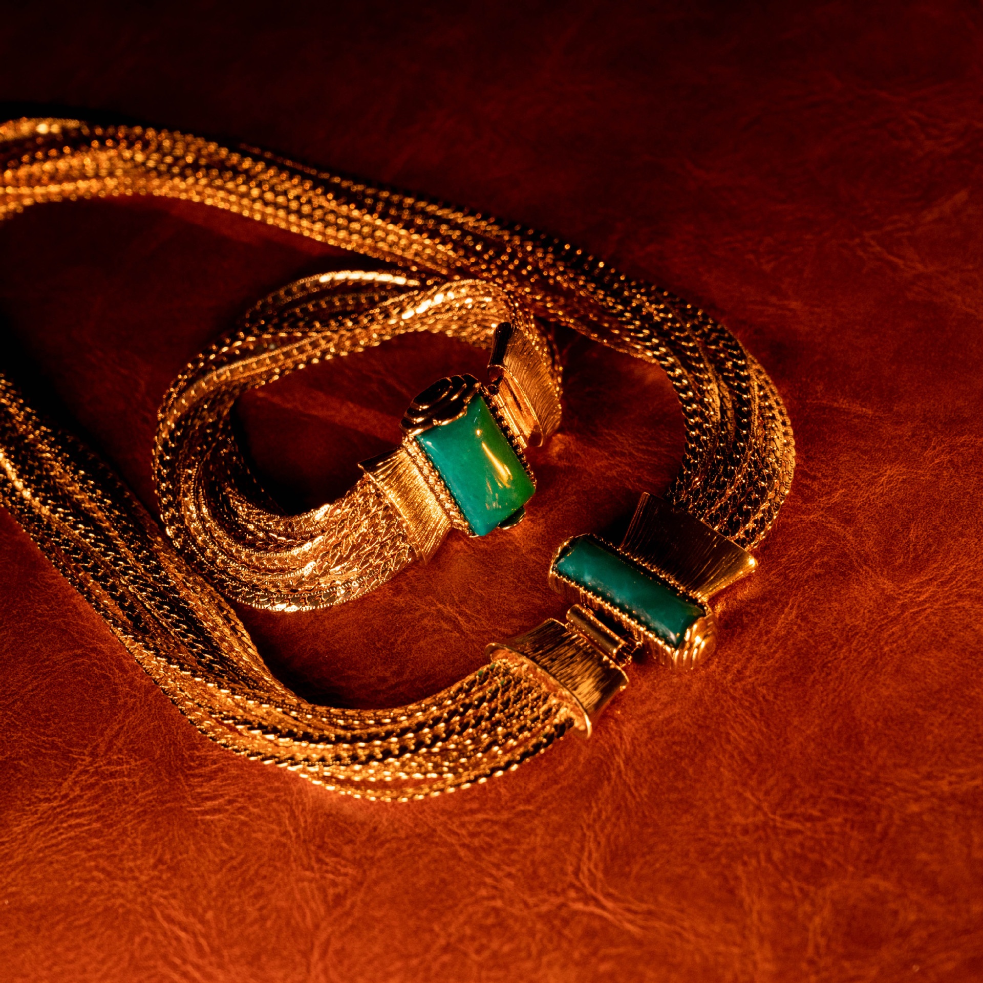 European And American Foreign Trade Mid-ancient Monet Early Book Vintage Woven Simple Golden Temperament Necklace Bracelet Suit