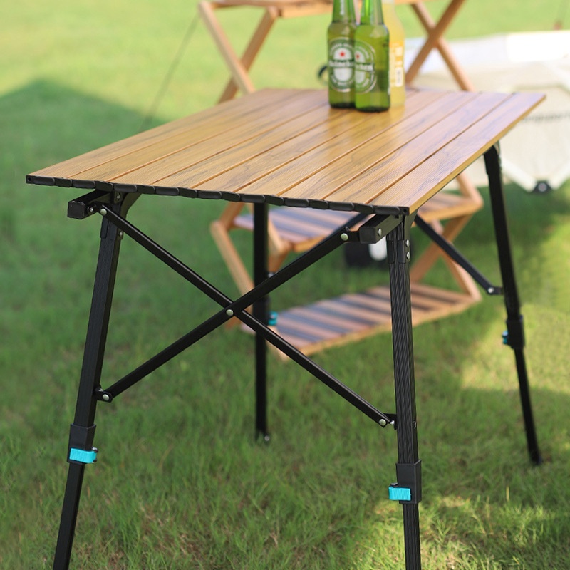 Outdoor Aluminum Alloy Folding Table Can Be Raised And Lowered Camping Picnic Table Portable Camping Supplies Table Barbecue Egg Roll Table
