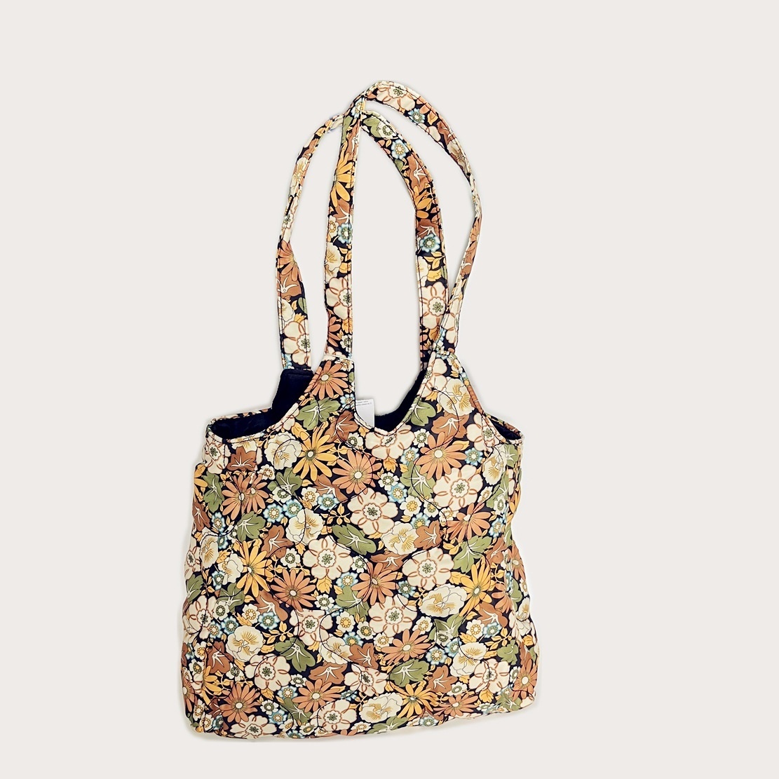 21 Autumn Yellow Chrysanthemum Quilted Embroidered Children's Handbag Shopping Printed Flower Female Travel Picnic Small Shoulder Bag
