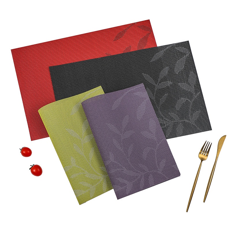 Floral Pattern Western-style Mat PVCulation Mat Rectangular Table Mat Anti-scalding Waterproof Placemat Dinner Plate Bowl Mat
