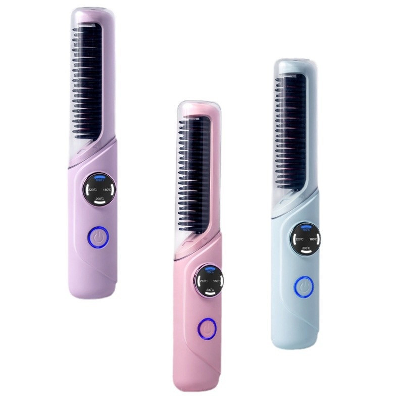 Wireless Charging Hot Air Comb Portable Mini Hair Straightener Dormitory Can Use Hair Straightener Fluffy Straight Hair