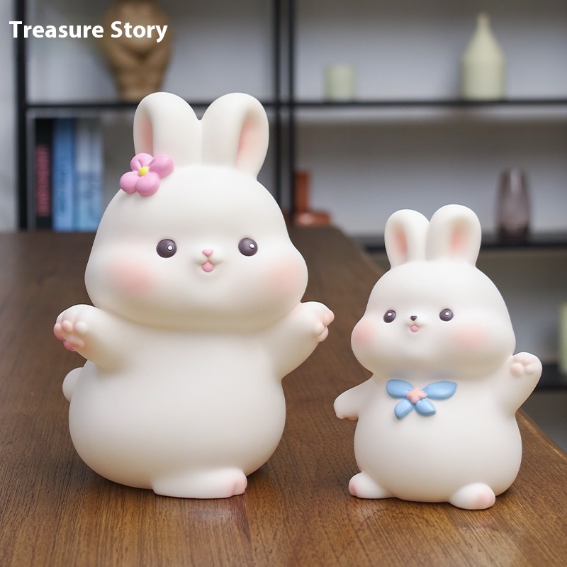 Mimi Rabbit's School Diary Piggy Bank Children's Enamel Unbreakable Piggy Bank Rabbit Coin Bank Can Be In And Out