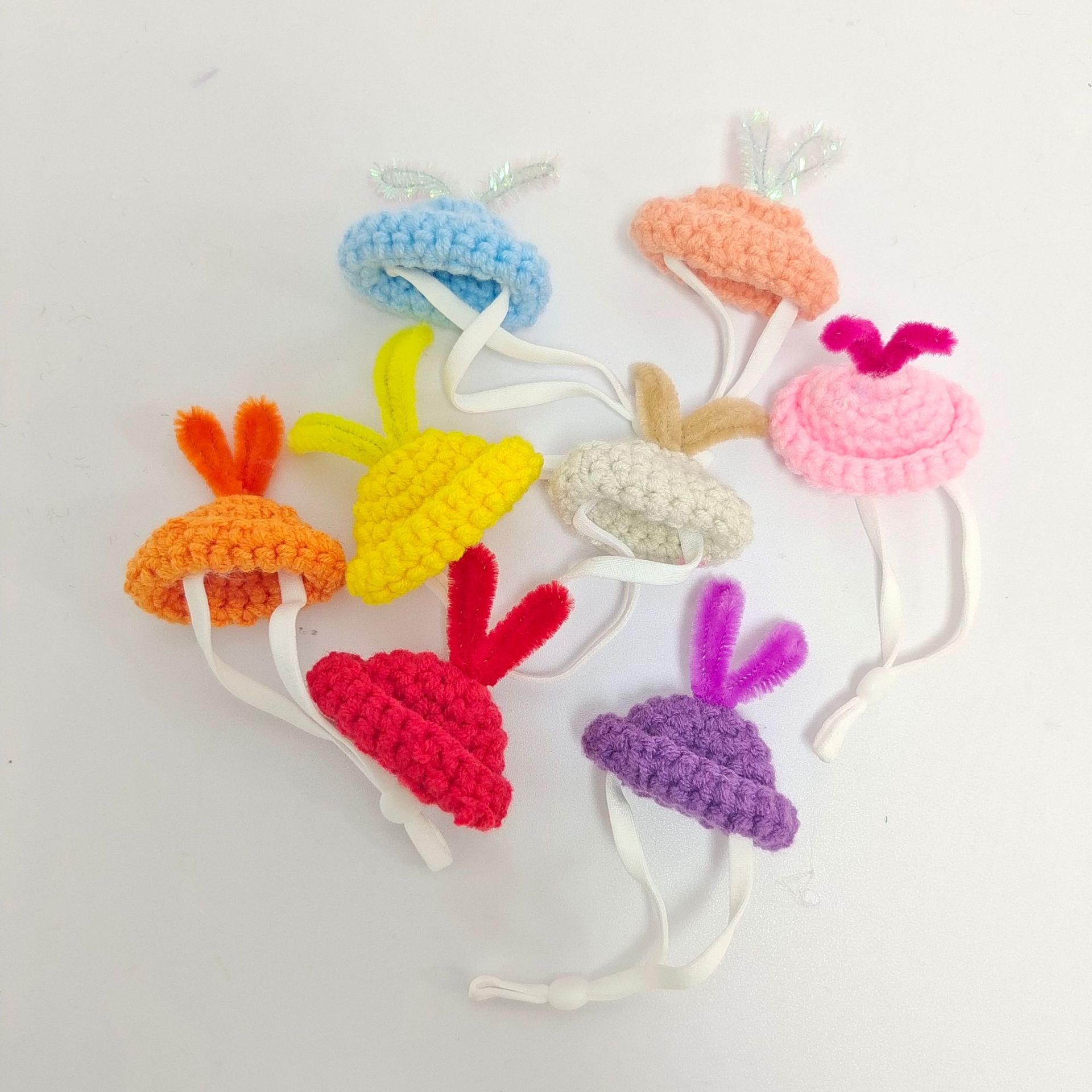 Handmade Wool Knitted Hat Cute Rabbit Hand Crocheted Hamster Knitted Small Hat Mini Winter Pet Hat