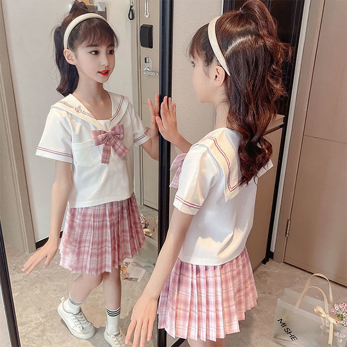 Children's JKUniforms Summer Style College Style Girls'School Uniforms Suits Skirts Elementary School Students Middle And Large Children's Summer Clothes