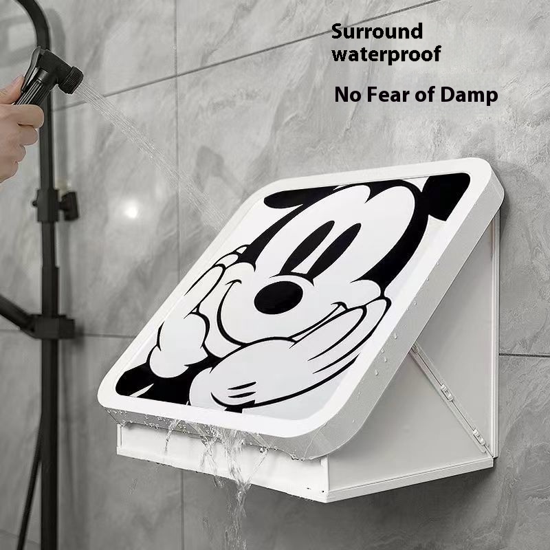 Bathroom Mural Storage Box Bathroom Clothes Storage Artifact Waterproof Punch-free Wall-mounted Folding Storage Cabinet Rack