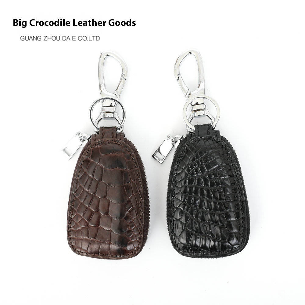 Crocodile Leather Drop-shaped Key Case Car Keychain Men's And Women's Genuine Leather Business Car Car Lock Key Case