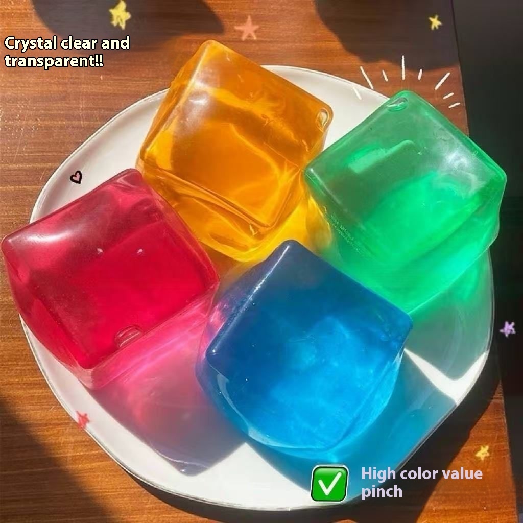 Maltose Ice Cube Kneading Music Decompression Toy Needoh With Transparent Ice Cube High Color Value Decompression Artifact Extrusion