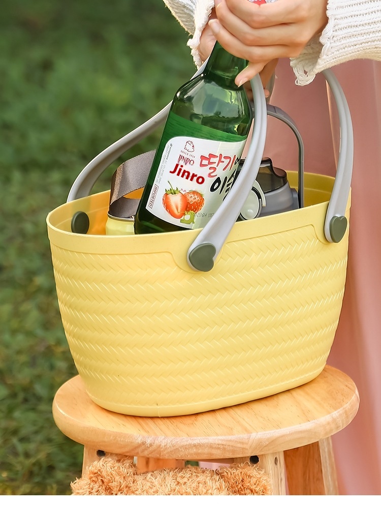 Picnic Shopping Basket Internet Celebrity Outdoor Spring Outing Portable Basket Household Sundries Large Shopping Basket Thickened