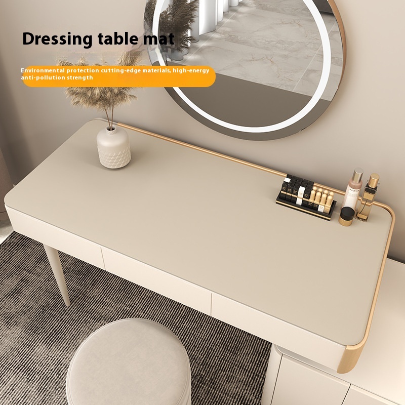 Dressing Table Mat Light Luxury High-end Nail Art Makeup Desktop Mat College Dormitory Leather Waterproof Desk Cloth