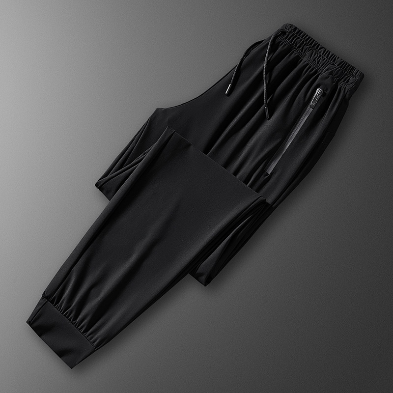 Ice Silk Stretch Quick-drying Pants Summer Versatile Men's And Women's Casual Pants Large Size Loose Breathable Straight Trousers