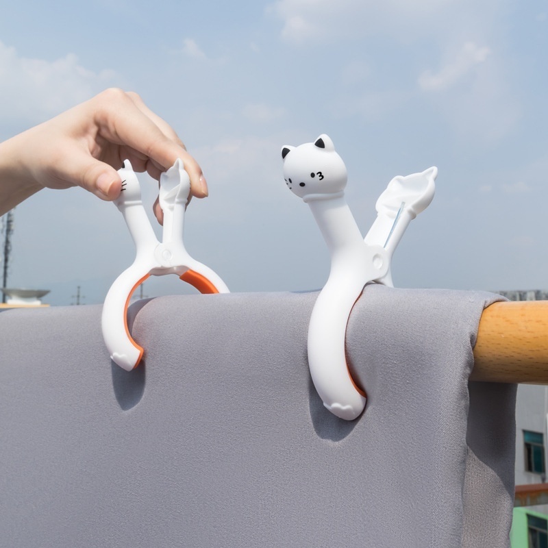 Cartoon Large Clip,Quilt Clip,Strong Cute Cat Windproof Plastic Bright Color Industry And Tradey Clothespin Large Size