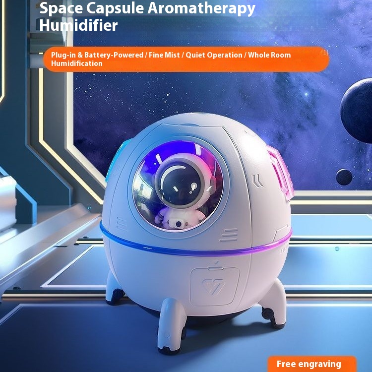 太空人加湿器小型迷你无线可充电办公室桌面卧室家用静音空气补水
