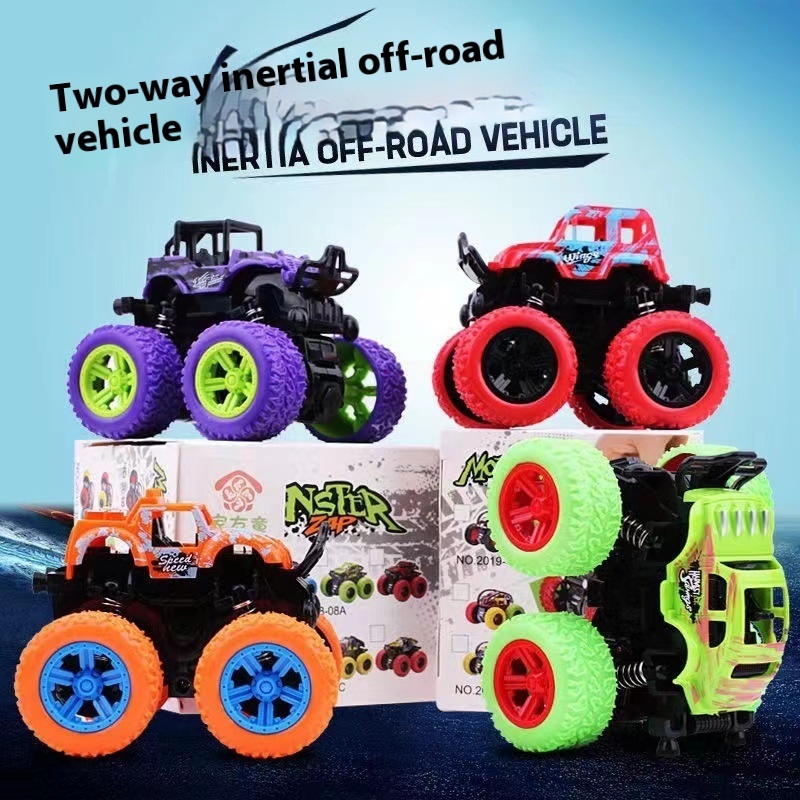 Children's Toy Excavator Inertia Four-wheel Drive Stunt Off-road Vehicle Boy Toy Car Children Stall Stall