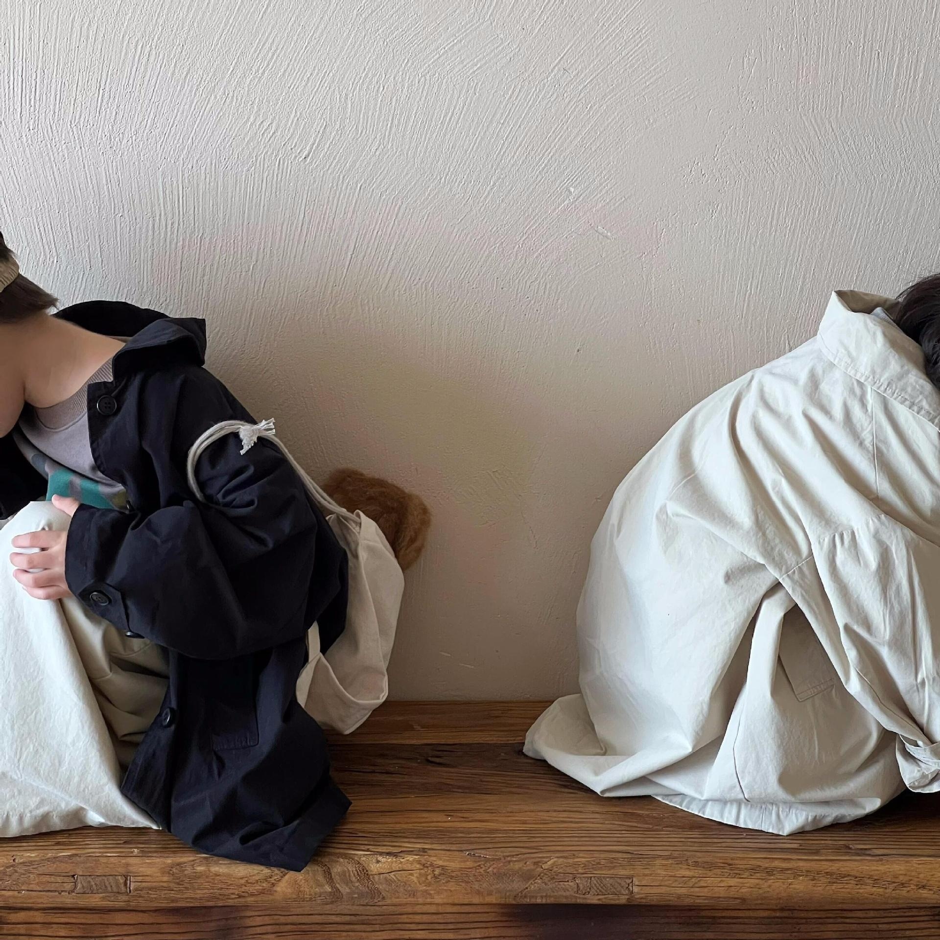 Jianzidan Autumn Korean Children's Clothing Children's Jacket Boys And Girls Long Solid Color Lapel Windbreaker