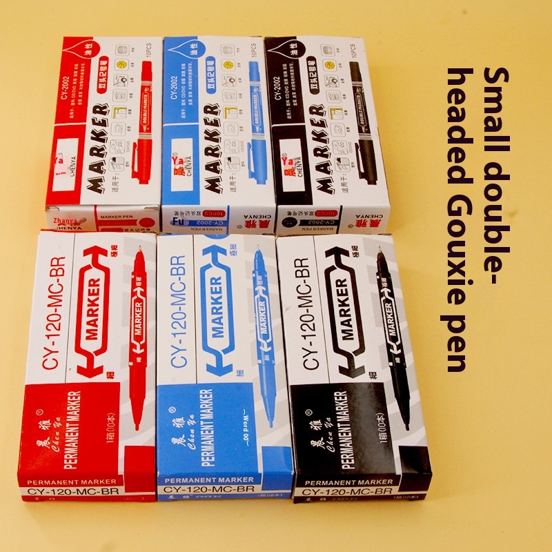 Small Double-headed Oil-based Marker Marker Pen Hook Line Pen Water-based Children's Painting Black Stroke Art Hook Pen