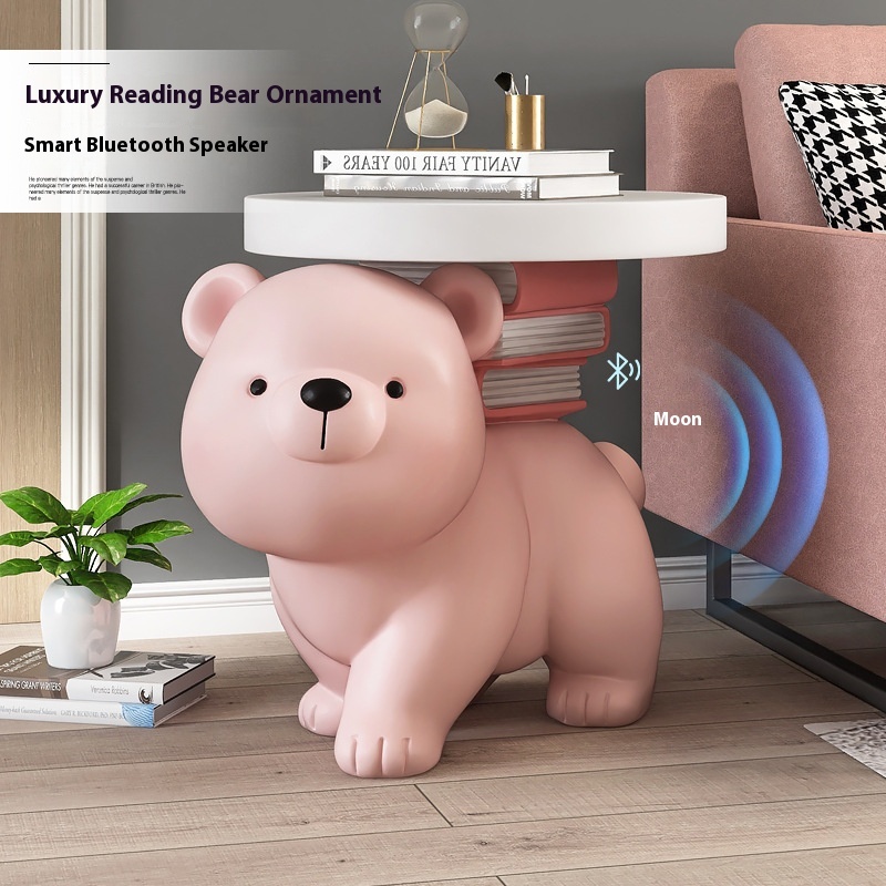 Light Luxury Home Housewarming Gift Large Bear Floor Decoration Living Room TVCabinet Sofa Side Coffee Table Tray Decorations