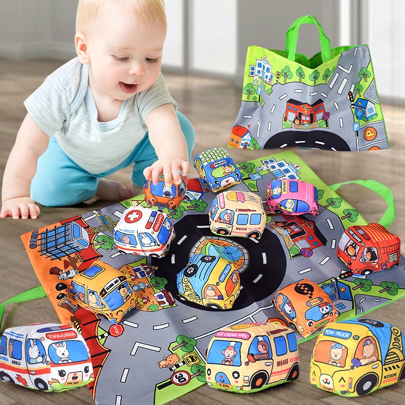 Baby Car Cloth Book Baby Can Chew And Tear Three-dimensional Bus Storage Bag Cloth Book Early Education Toy