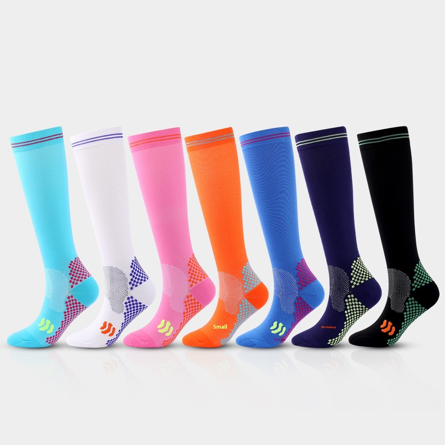 Internet Celebrity Sports Multi-Color Socks, Leg Guards, Unisex Compression Socks, Outdoor Running Comfortable Socks,