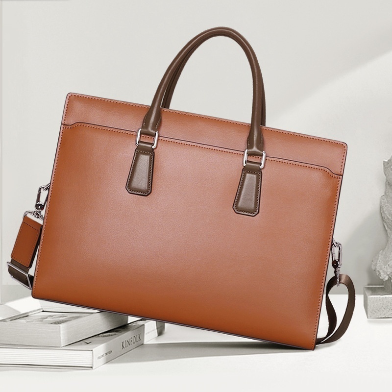 Men's Handbag Genuine Leather Anti-theft Password Lock Men's Computer Briefcase Top Layer Cowhide Business Men's Bag