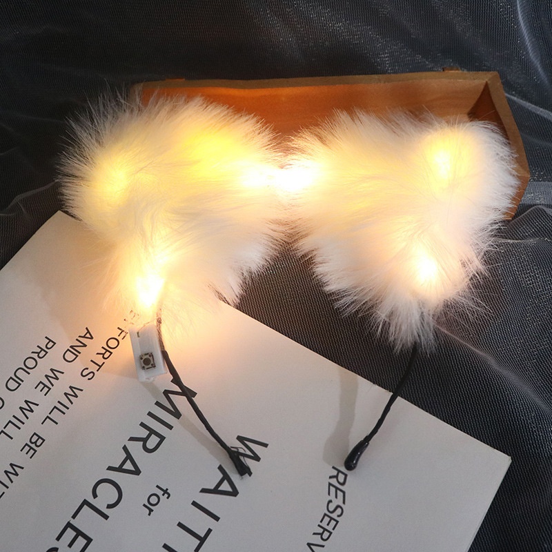 Light-Up Fox Headband-Cute Cat Ear Headpiece For Influencers,Perfect Forstreaming