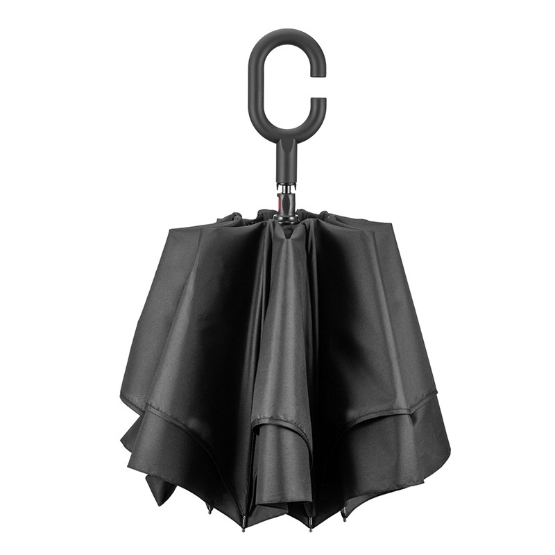 Double-layer Reverse Umbrella C-shaped Free-hand Umbrella Two-fold Sunny Umbrella Easy To Carry Umbrella
