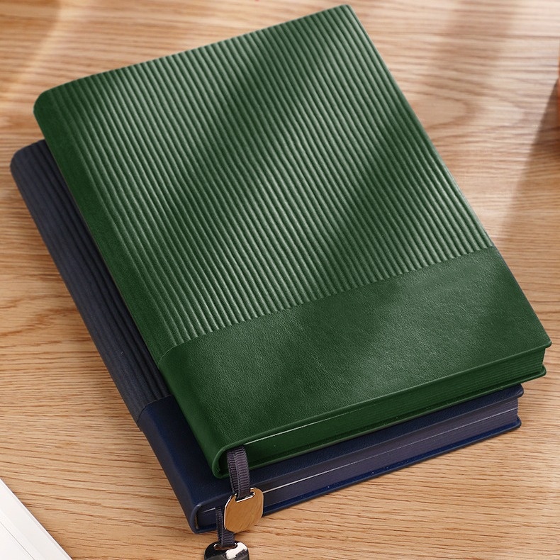 A5 High-end Business Soft Leather Splicing Notebook Set Stationery Customizable Printed Notebook Notepad