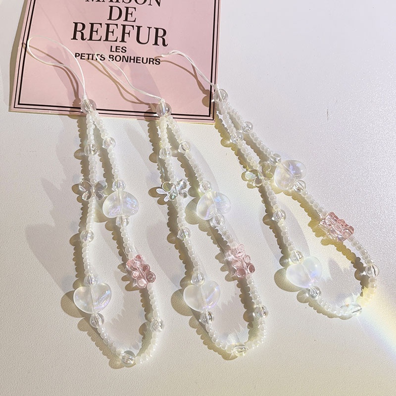 Artistic Light Color Love Crystal Bracelet Lanyard Universal Mobile Phone Case Chain Camera CCDPendant Keychain Female