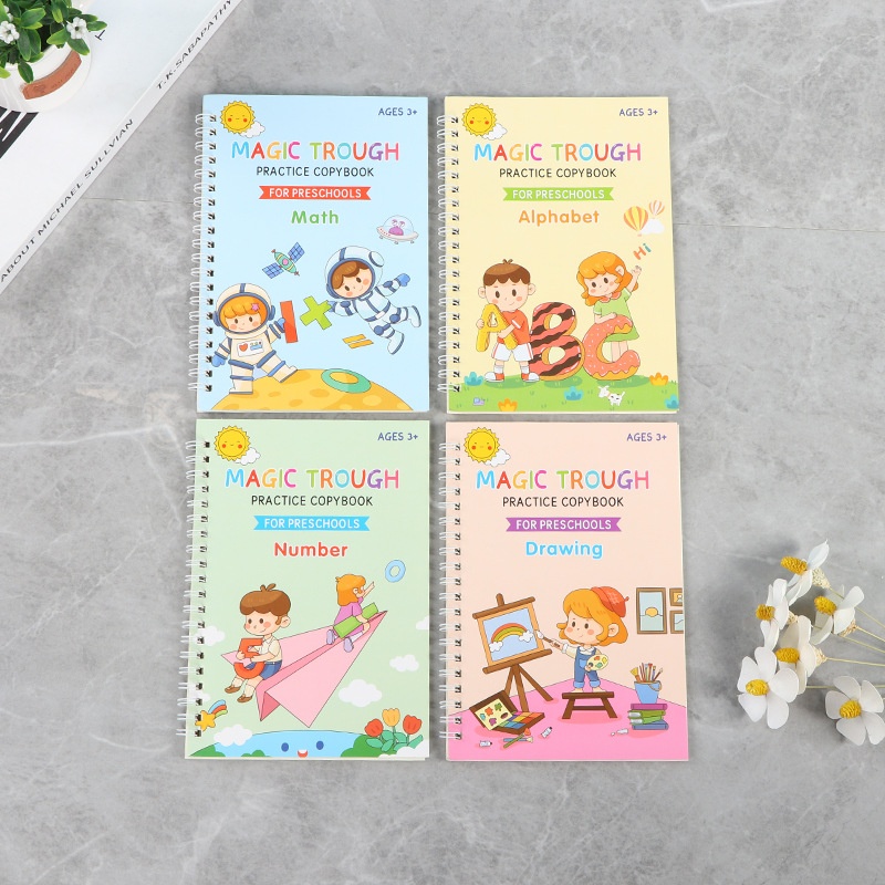 Calligraphy Practice Copybook English Children's Groove Copybook Pen Control Training Fun Study Book Magic Notebook