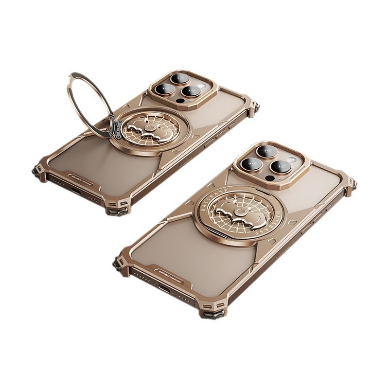 Bat Shell For Apple 16pro Metal Phone Case For IPhone15 Fingertip Gyro Magnetic Suction Protective Case