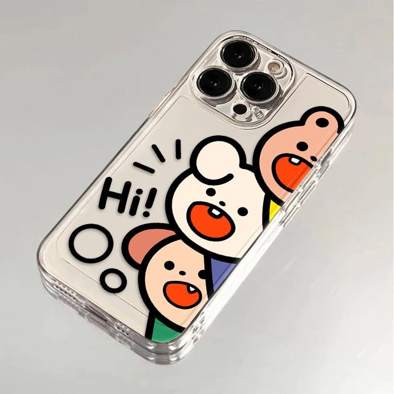 Cartoon Cute Three Animals Suitable For IPhone15promax Apple14 Mobile Phone Case12/13 Simple11