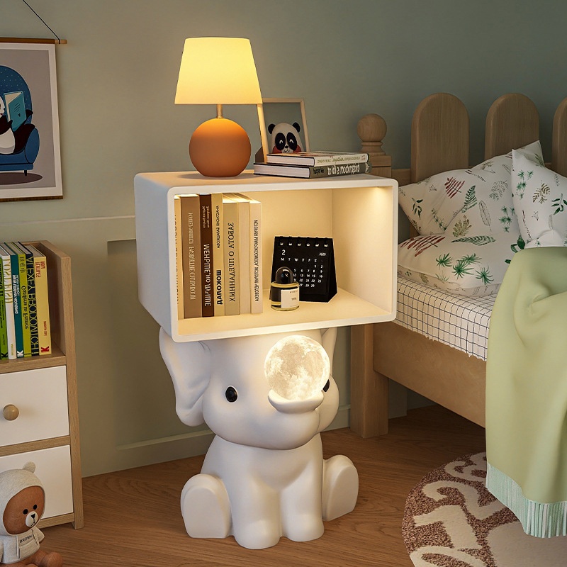 Elephant Bedside Cabinet Movable Household Bedroom Storage Rack Tead Of Creative Cute Cartoon Children's Room Bedside Cabinet