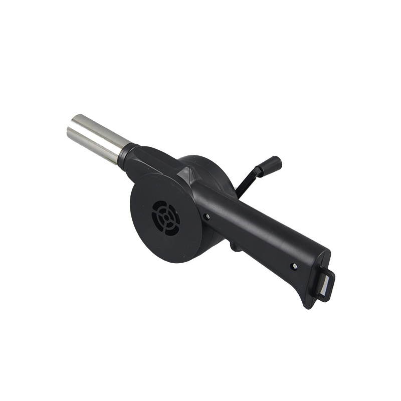 SManual Blower Outdoor Barbecue Hair Dryer Plastic Hand Crank Fire Starter Tool Barbecue Skewer