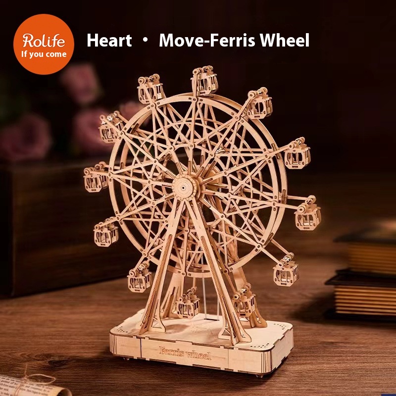 Ruotai Ruolai Music Box Ferris Wheel DIYHandmade3 DAssembly Model Toy Creative Music Box Gift