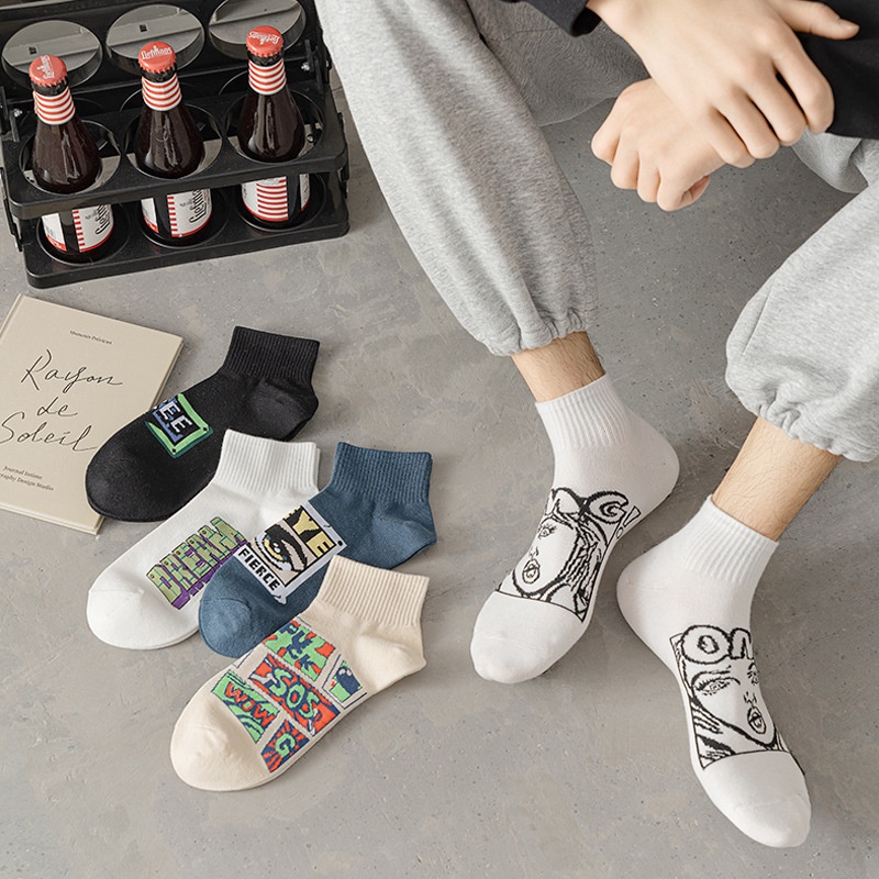 Socks For Boys, Youth Short Socks, Autumn And Winter Sports, Junior High School Students, Cartoon Pure Cotton, Deodorant, Basketball Short Style Y Socks For Men