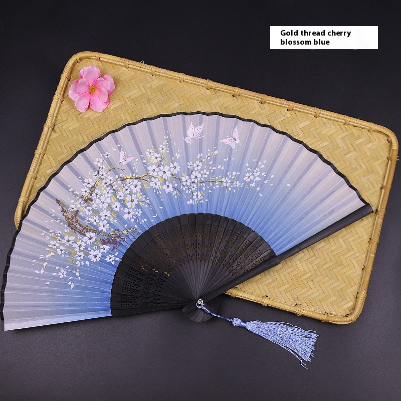 Silk Ladies Folding Fan Japanese Bamboo Fan Japanese Style Folding Fan Can Add