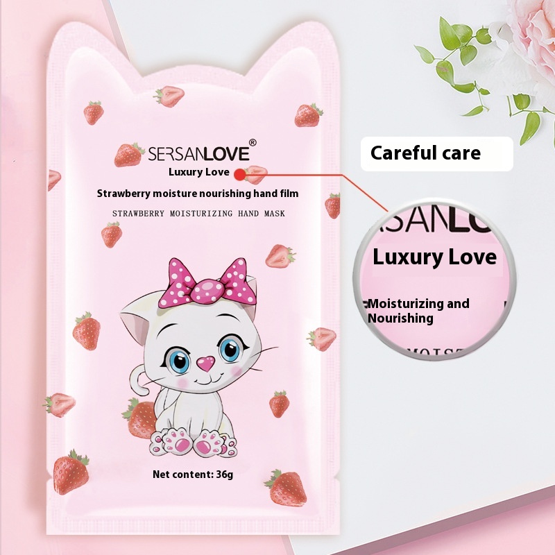 Luxury Love Niacinamide Strawberry Moisturizing And Nourishing Hand Mask Whitening Moisturizing Moisturizing Exfoliating Dead Skin Hand And Foot Care