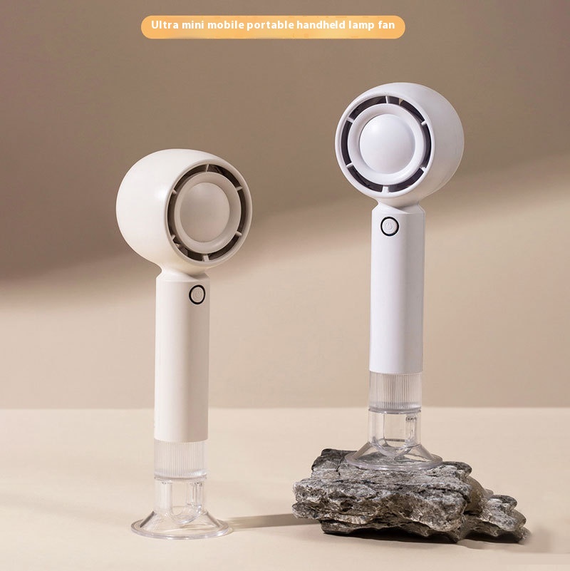 Handheld Fan With Light Portable Outdoor With Base And Hook Colorful Light Handheld Light Fan