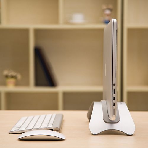 Macbook Notebook Vertical Stand Aluminum Alloy Portable Pro Vertical Clip Holder Computer Storage Rack Desktop Base