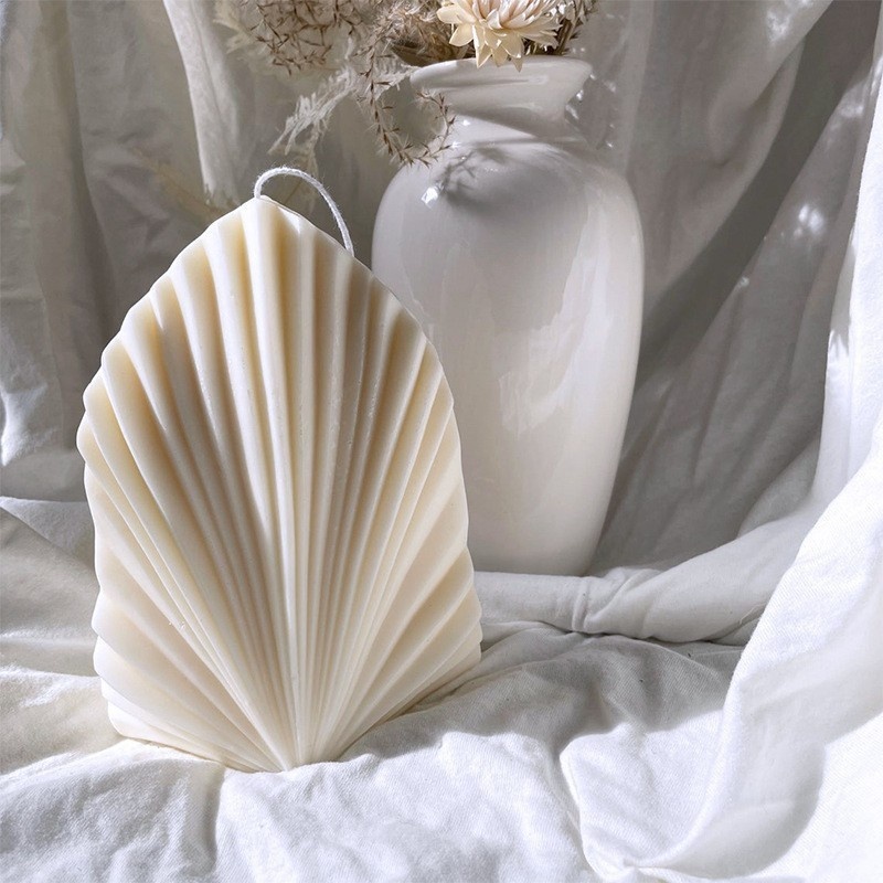 Large Scallop Silicone Mold Origami Cattail Leaf Aromatherapy Candle Ornaments Cake Silicone Mold - 1