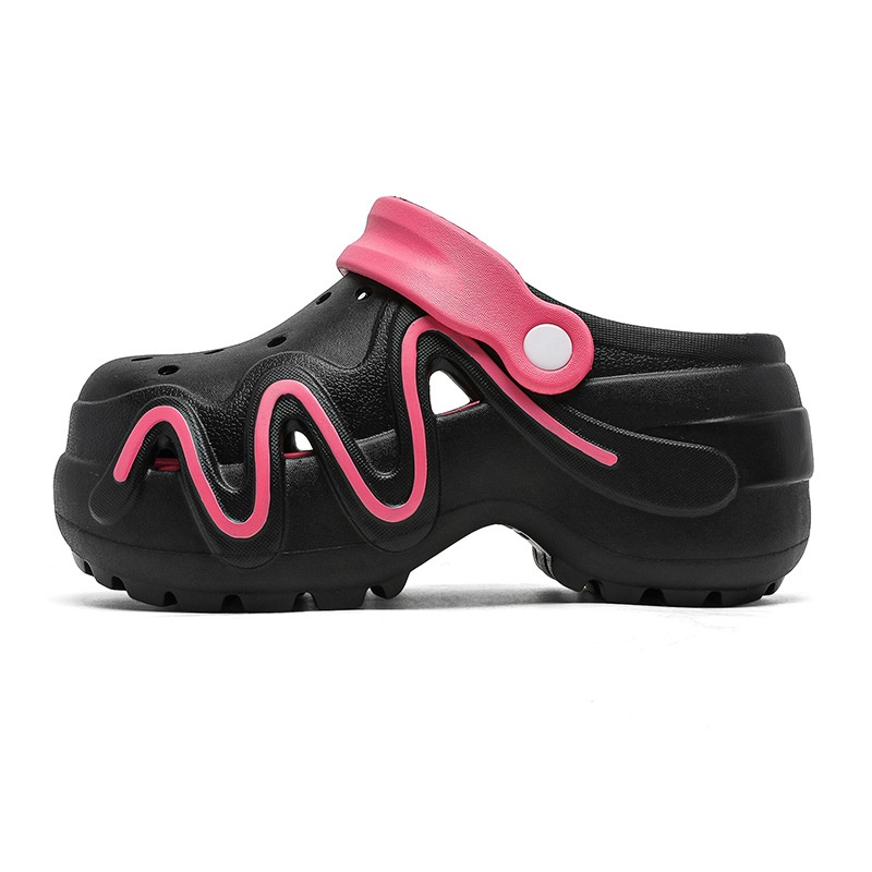 Croc Shoes Women's Summer Outer Wear Thick-Soled Sandals Breathable Non-Slip Yy Baotou Casual Beach Shoes