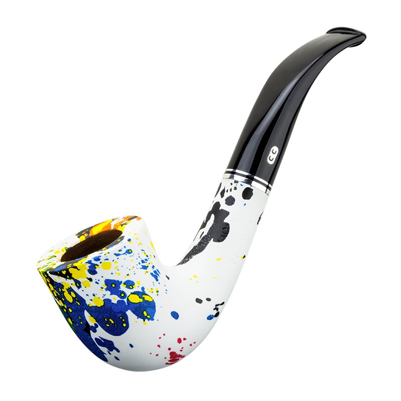 Stone Nanmu3mm Flue Splash-Ink Painted Semi-Handmade Pipe