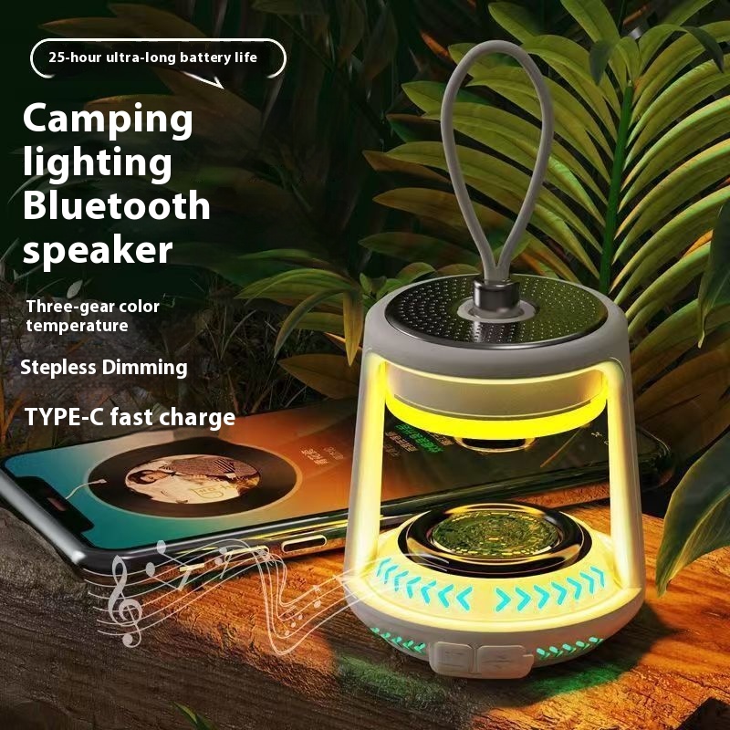 Bluetooth Camping Style Light Outdoor Small Portable Multi-Functional Waterproof Rechargeable Camping Style Light Tent Atmosphere Light