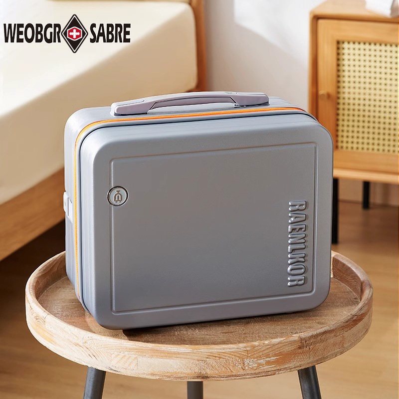 Swiss Army Knife Color-Block14-Inch Cosmetic Case-Cute Handheld And Hangable Luggage With Wide Trolley Handle